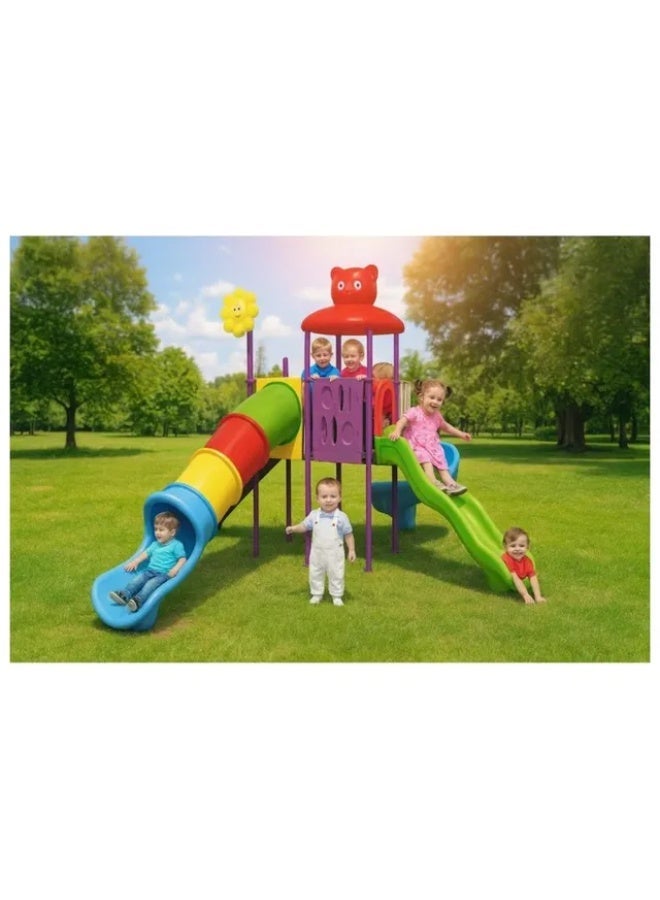 MYTS Discovery Playland with 3 Slides | Large Outdoor Kids Playset | Durable Backyard Activity Centre – 510 × 535 × 325 cm - Image 2
